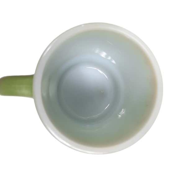Vintage Anchor Hocking Fire King Avocado Green Stackable Coffee Mug D Handle - Picture 4 of 6